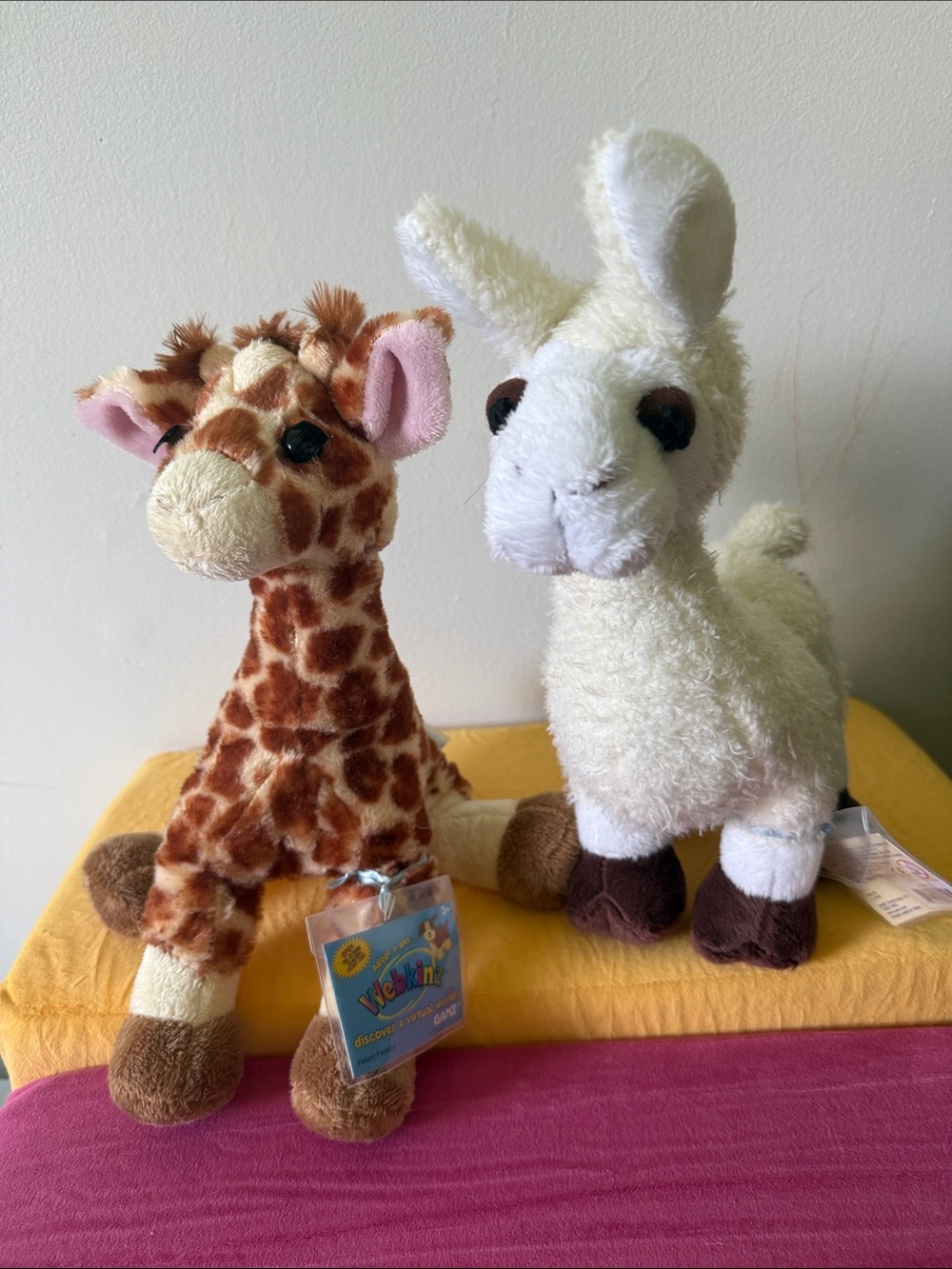 NWT Webkinz Giraffe and White Llama Stuffed Animal Duo